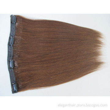 Premium Quality 100% Human Hair Real Remy Clip-in Hair Extensions 16" Color: Brown, 10PCS Set